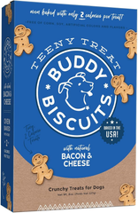 Buddy Biscuits Box Teeny Crunchy Dog Treats Made with Bacon & Cheese