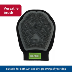 Coastal Pet Safari Grooming Mitt, Black & Gray