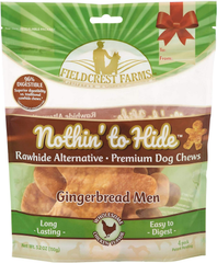 Fieldcrest Farms Nothin' to Hide Holiday Gingerbread Men Chicken Flavor Chew Dog Treats, 5.2 oz., Count of 4