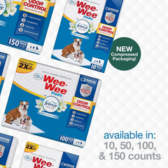 Four Paws Wee-Wee Odor Control with Febreze Freshness Pee Pads for Dogs & Puppies, Leak-Proof Dog Housebreaking Potty Training Floor Protection, Spring Fresh Scent