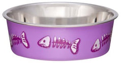 Loving Pets Bella Bowl Designer & Expressions, Cat Bowl, Skeleton Design, Lilac