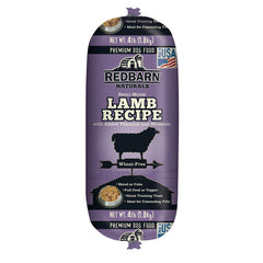 Redbarn Pet Products All-Natural Premium Rolled Dog Food, Lamb Recipe - Soft Semi-Moist Wet Formula for High Protein Diet, Training Rewards, & Treat Pill Concealer - 4 lb, 1 Count