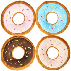 SPOT Fun Food Tasty Donut- Plush Chew Toy with Self Healing Squeaker