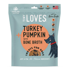 Farmland Traditions Tiny Loves Jerky Trainer Treats for Dogs w/Bone Broth (Turkey & Pumpkin)