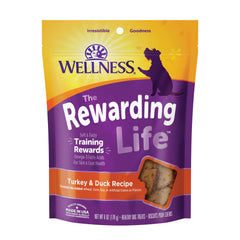 Wellness Rewarding Life Soft & Chewy Dog Treats, Grain Free, Turkey & Duck, 6 Ounce Bag