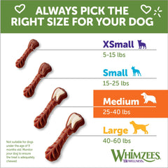 Wellness WHIMZEES Brushzees Dog Dental Treats, Natural Chews, Medium Size Stick