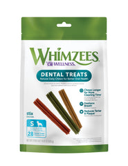 WHIMZEES by Wellness Stix Natural Grain Free Dental Chews for Dogs, Small Breed, 28 count