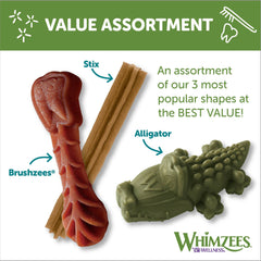 Whimzees Wellness Variety Pack Dog Dental Treats, Natural Chews, Small Size