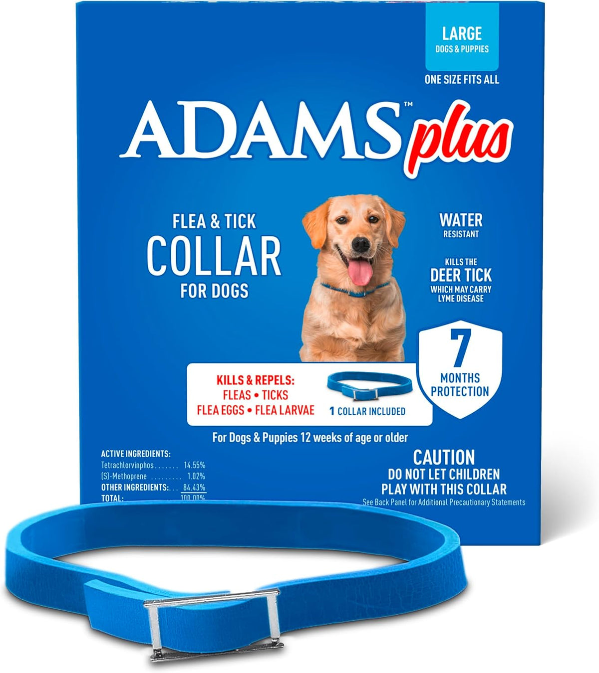 ADAMS Plus Flea & Tick Collar for Dogs – Small (15") & Large (26")