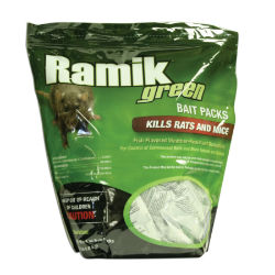 Ramik® Green 3/16” Nugget Bait Packs | All-Weather Rodenticide for Rats & Mice