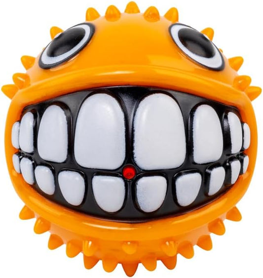 KONG Grinz Puffer Fish Dog Toy – Small Orange