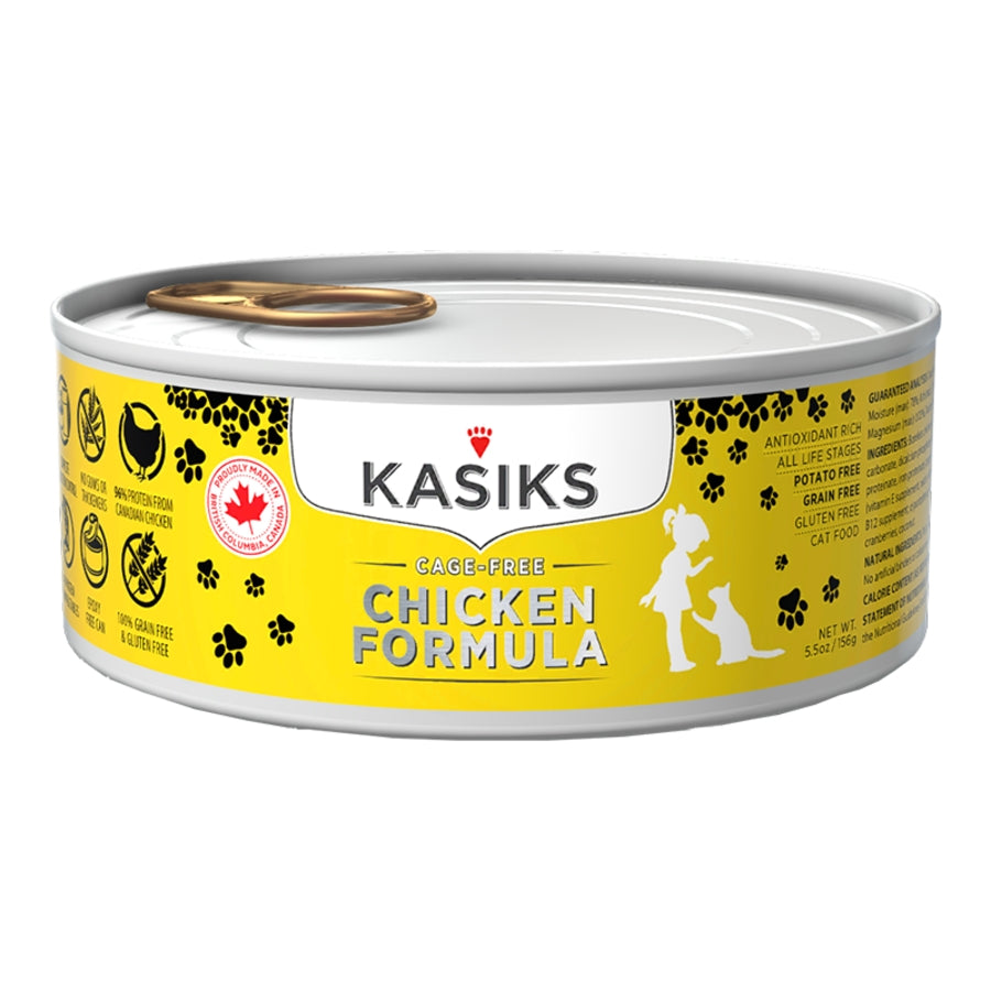 FirstMate Kasiks Grain-Free Chicken Wet Cat Food (Pâté) – 5.5 oz Cans (24 Pack Case)
