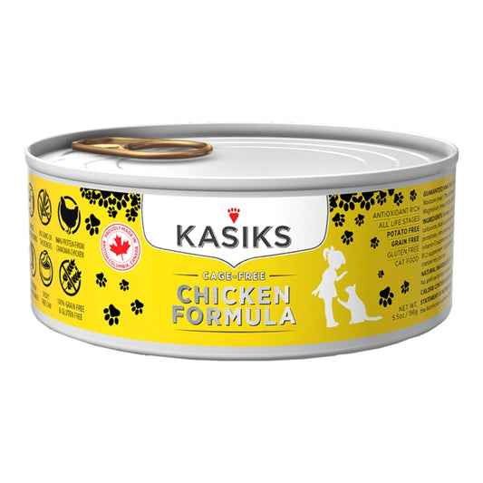 FirstMate Kasiks Grain-Free Chicken Wet Cat Food (Pâté) – 5.5 oz Cans (24 Pack Case)