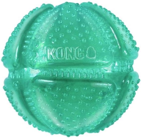 KONG Dental Squeezz Ball Dog Chew – Medium Teal