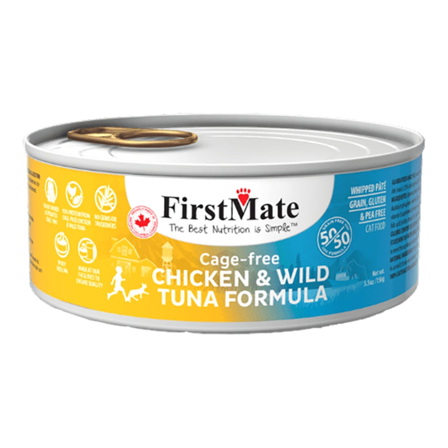 FirstMate Cat Chicken & Wild Tuna Recipe Wet Cat Food – 5.5 oz (Single Can)