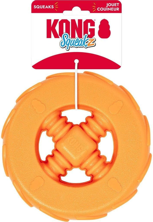 KONG Squeakz Wheel Dog Toy – Large Orange