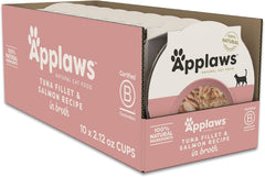 Applaws Natural Tuna Fillet & Salmon in Broth Wet Cat Food – 10 Pack (2.12 oz Pouches)
