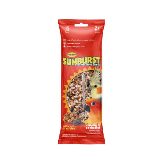 Higgins Sunburst Treat Sticks Nuts & Raisins Conure / Cockatiel 4.9 oz