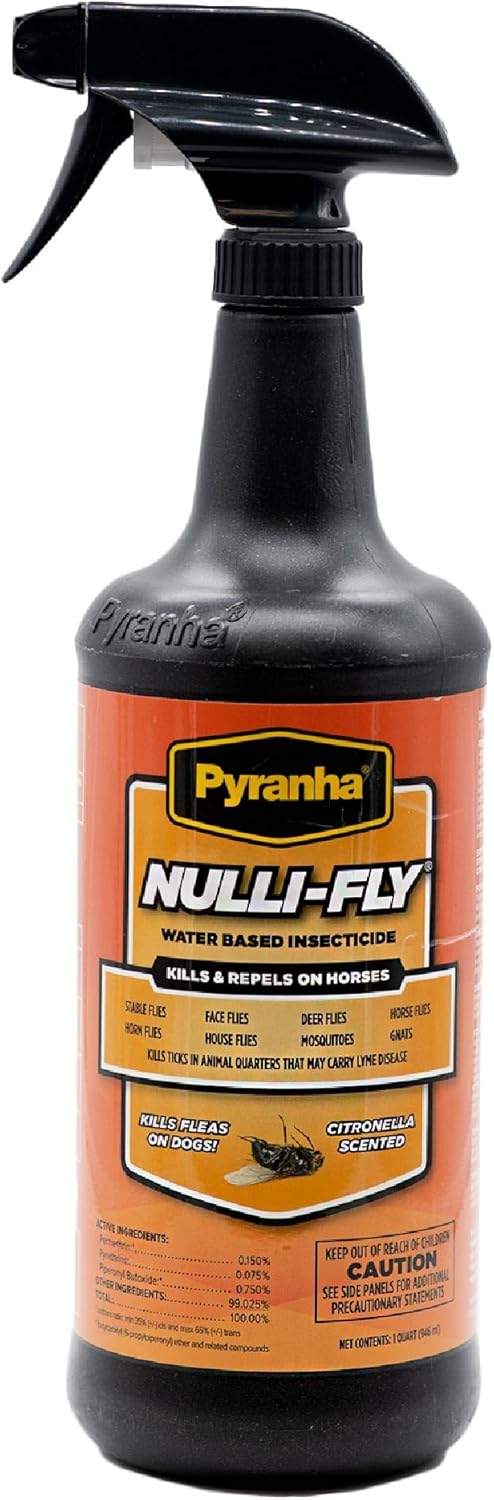 Pyranha Nulli-Fly Horse Fly Spray – Water-Based, 32 oz