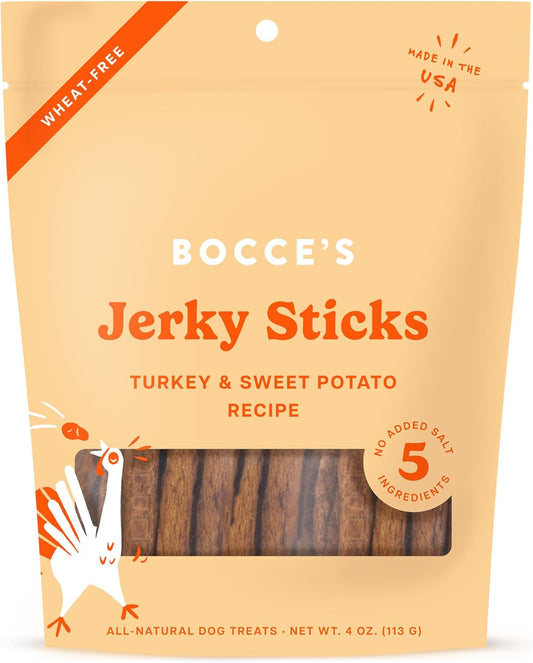 Bocce's Bakery Jerky Stick Dog Treats – Turkey & Sweet Potato, 4 oz