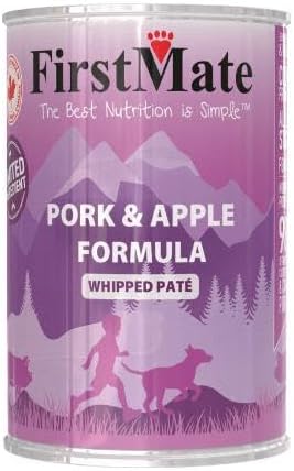 FirstMate Grain-Free Pork & Apple Wet Dog Food (Pâté) – 12.2oz Cans (Case of 12)