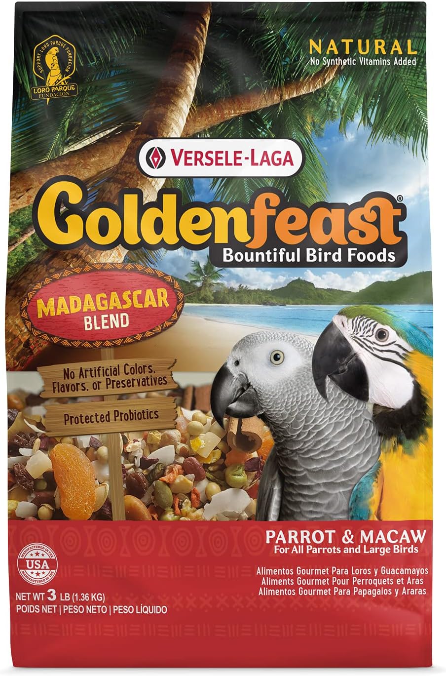 Goldenfeast Madagascar Blend Bird Food Parrot & Macaw – 3 lb