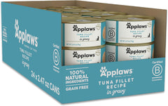Applaws Natural Tuna Fillet in Gravy Wet Cat Food – 24 Pack (2.47 oz Cans)