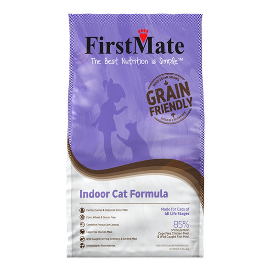 FirstMate Grain Friendly Indoor Dry Cat Food – Chicken, Oats & Ocean Fish