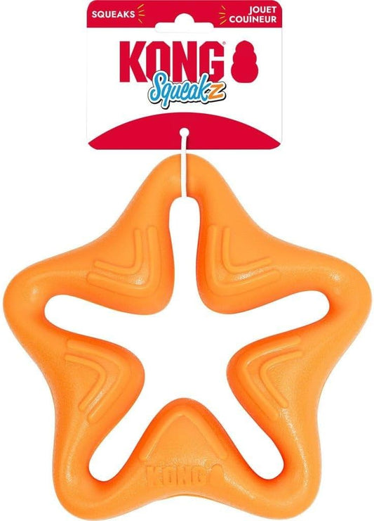 KONG Squeakz Star Dog Toy – Large Orange