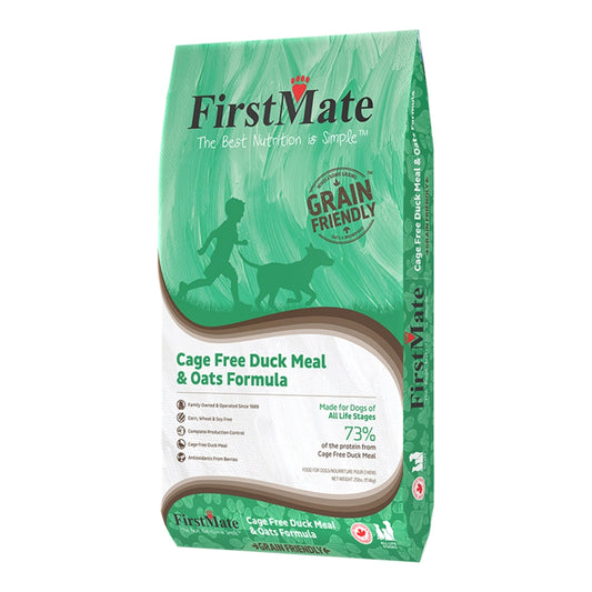 FirstMate Grain Friendly Cage-Free Duck Meal & Oats Dog Food – Kibble