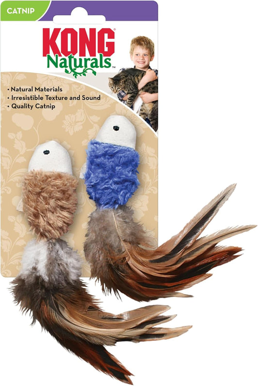 KONG Natural Crinkle Fish Catnip Toy – One Size 2 Pack