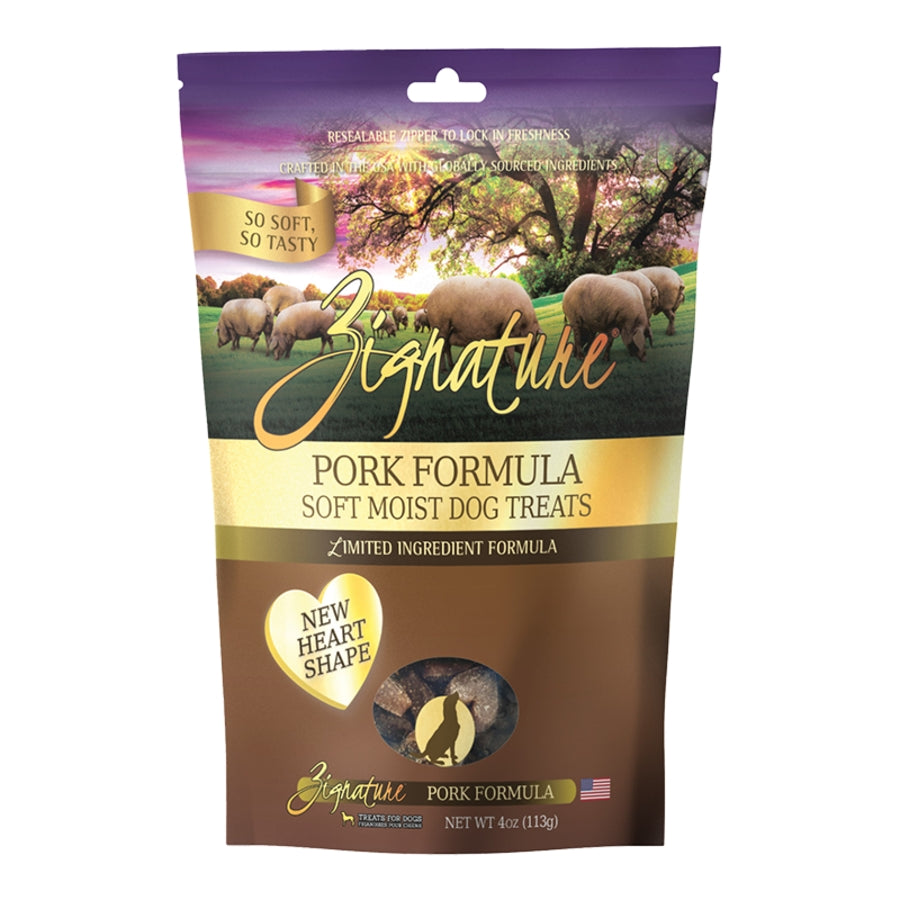 Zignature Dog Soft &amp; Moist Grain-Free Pork Treats – 4 oz
