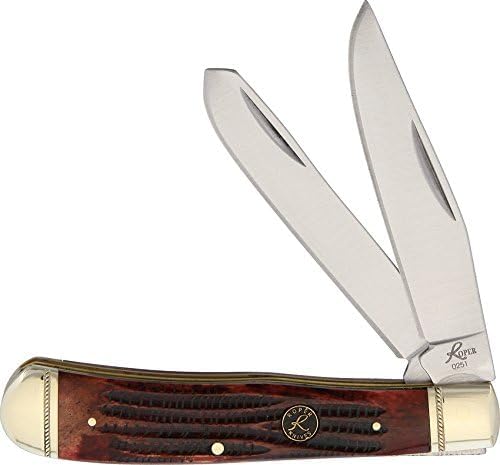 American Buffalo® Tobacco Jigged Brown Trapper Knife