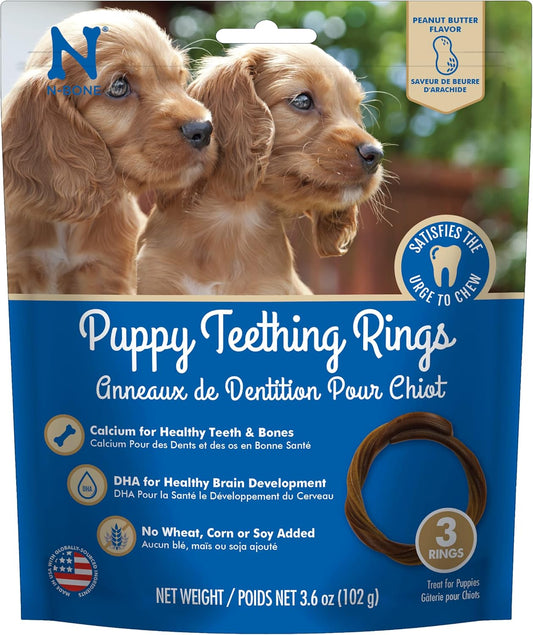 N-Bone® Puppy Teething Rings – Peanut Butter Flavor