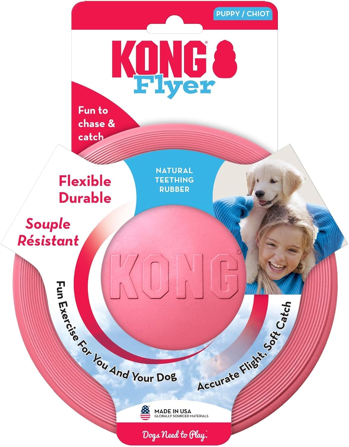 KONG Flyer Dog Toy – Puppy Assorted color
