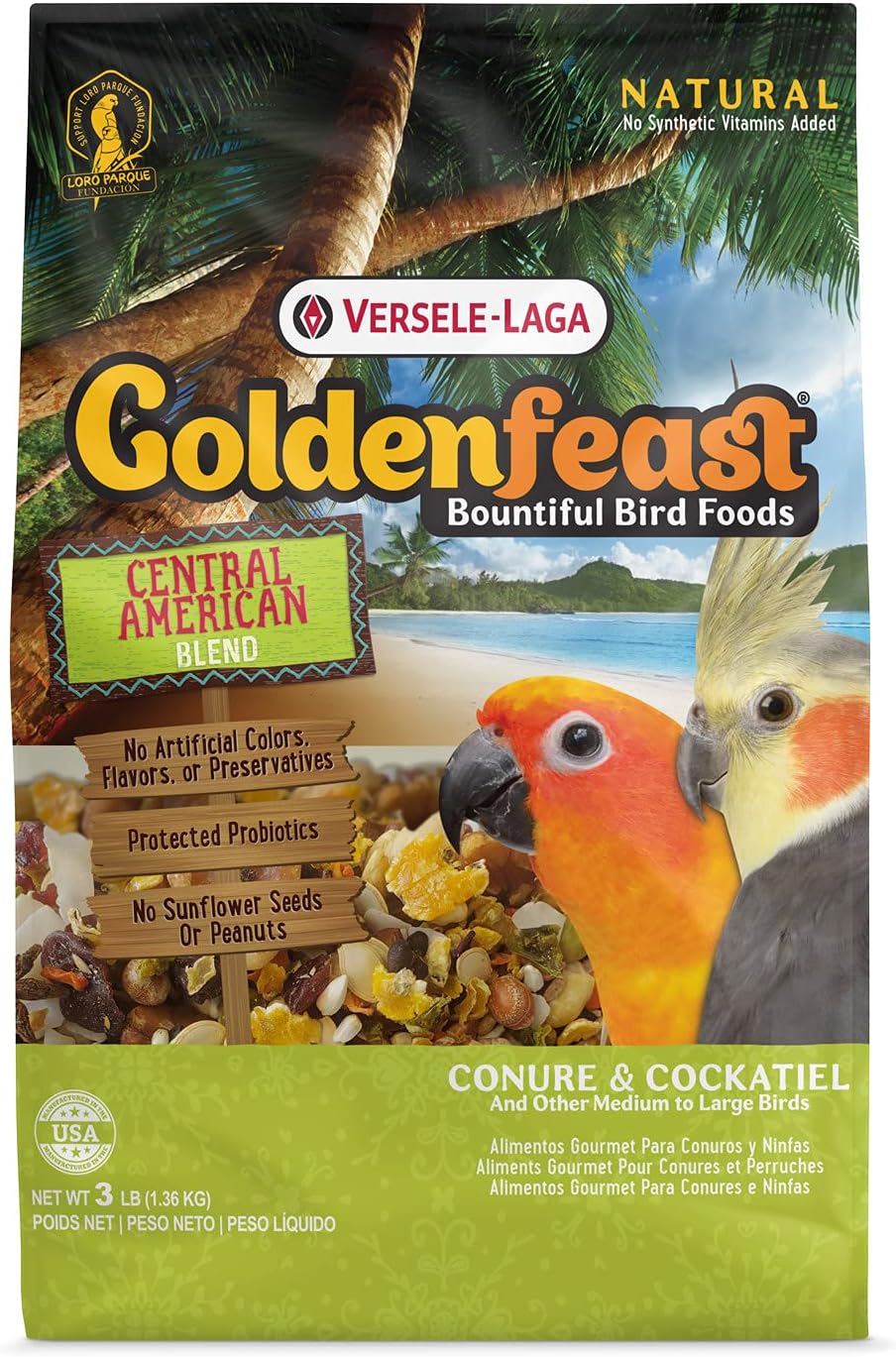 Goldenfeast VL Central American Blend Conure and Cockatiel – 3 lb