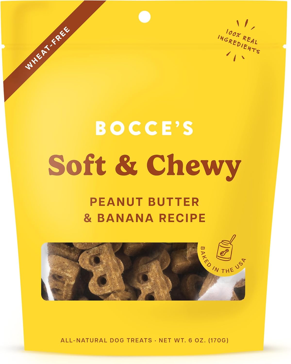Bocce's Bakery Oven Baked PB & Banana Dog Treats – 6 oz (PACK OF 3)