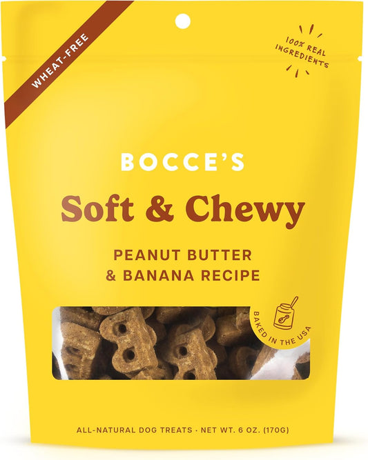 Bocce's Bakery Oven Baked PB & Banana Dog Treats – 6 oz (PACK OF 3)
