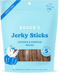 Bocce's Bakery Jerky Stick Dog Treats – Chicken & Pumpkin, 4 oz
