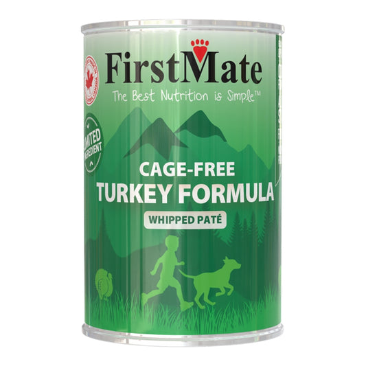 FirstMate Limited Ingredient Grain-Free Cage-Free Turkey Wet Dog Food (Pâté) – 12.2oz Cans (Case of 12)