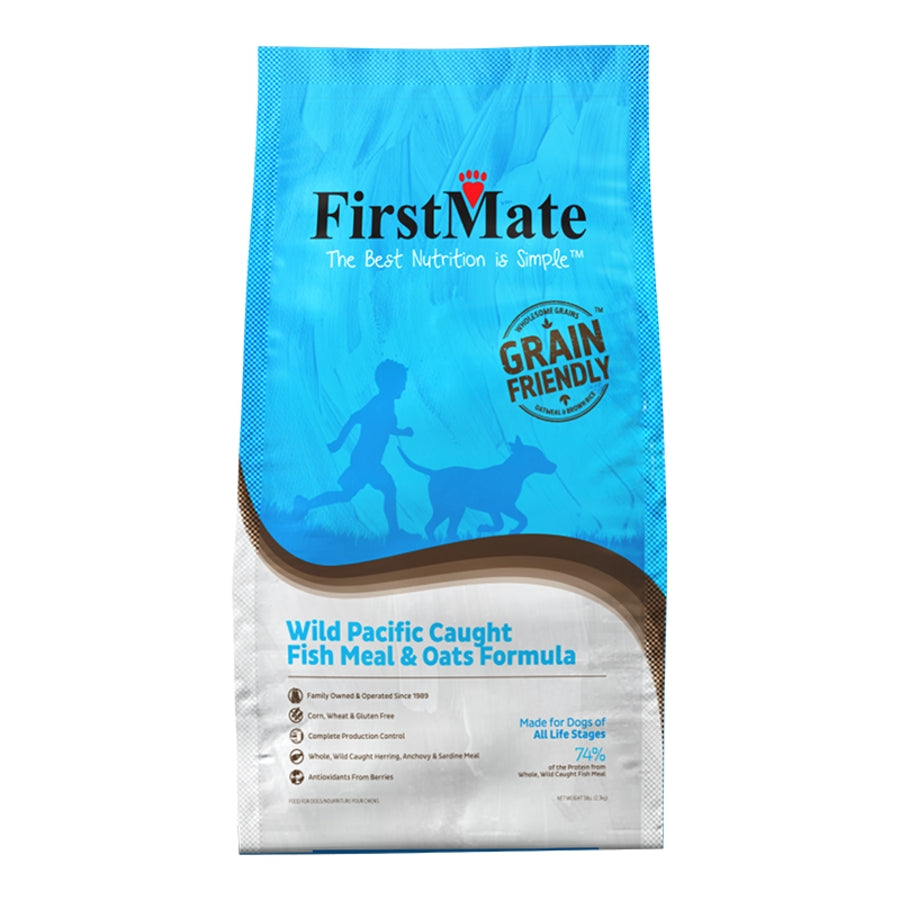 FirstMate Grain Friendly Wild Pacific Caught Fish Meal & Oats Dog Food – Kibble