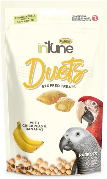 Higgins inTune Duets Chickpeas & Bananas Stuffed Bird Treat – 3 oz