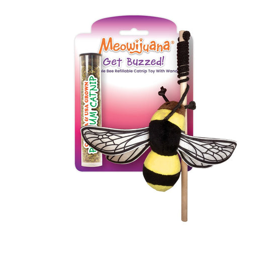 SMARTERPAW Meowijuana Get Buzzed Bee with Wand Toy