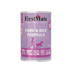 FirstMate Pork & Rice Wet Dog Food (Pâté) – 12.2oz Cans (Case of 12)