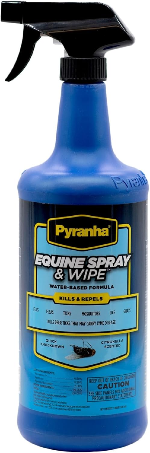 Pyranha Equine Spray and Wipe Fly Repellent – Quart