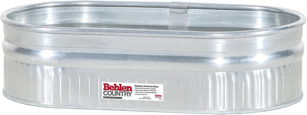 Behlen Country Shallow Galvanized Steel Round End Stock Tank
