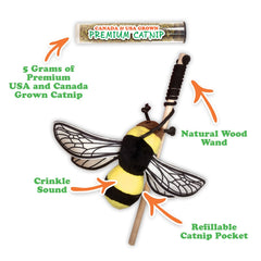 SMARTERPAW Meowijuana Get Buzzed Bee with Wand Toy