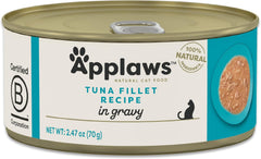 Applaws Natural Tuna Fillet in Gravy Wet Cat Food – 24 Pack (2.47 oz Cans)