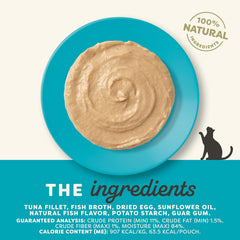 Applaws Natural Tuna Fillet Mousse Wet Cat Food Pouches – 12 Pack (2.47 oz Pouches)