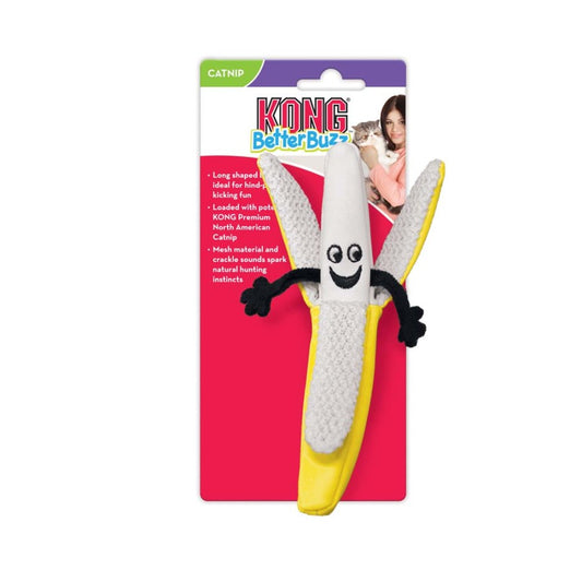 KONG Better Buzz Banana Catnip Toy – One Size Yellow